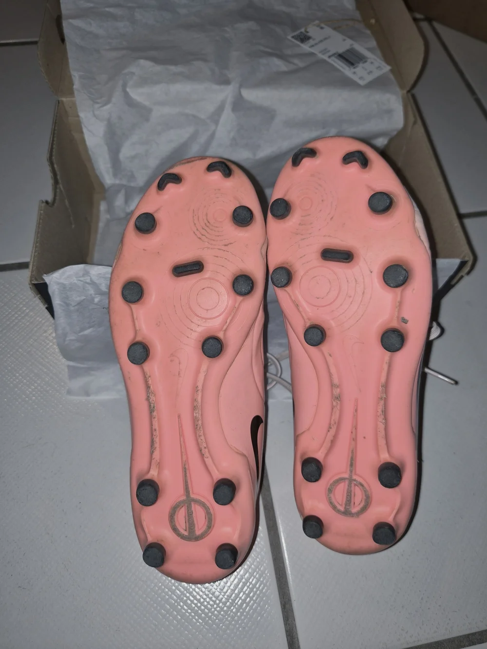Nike Pink Soccer Cleats with Black Swoosh